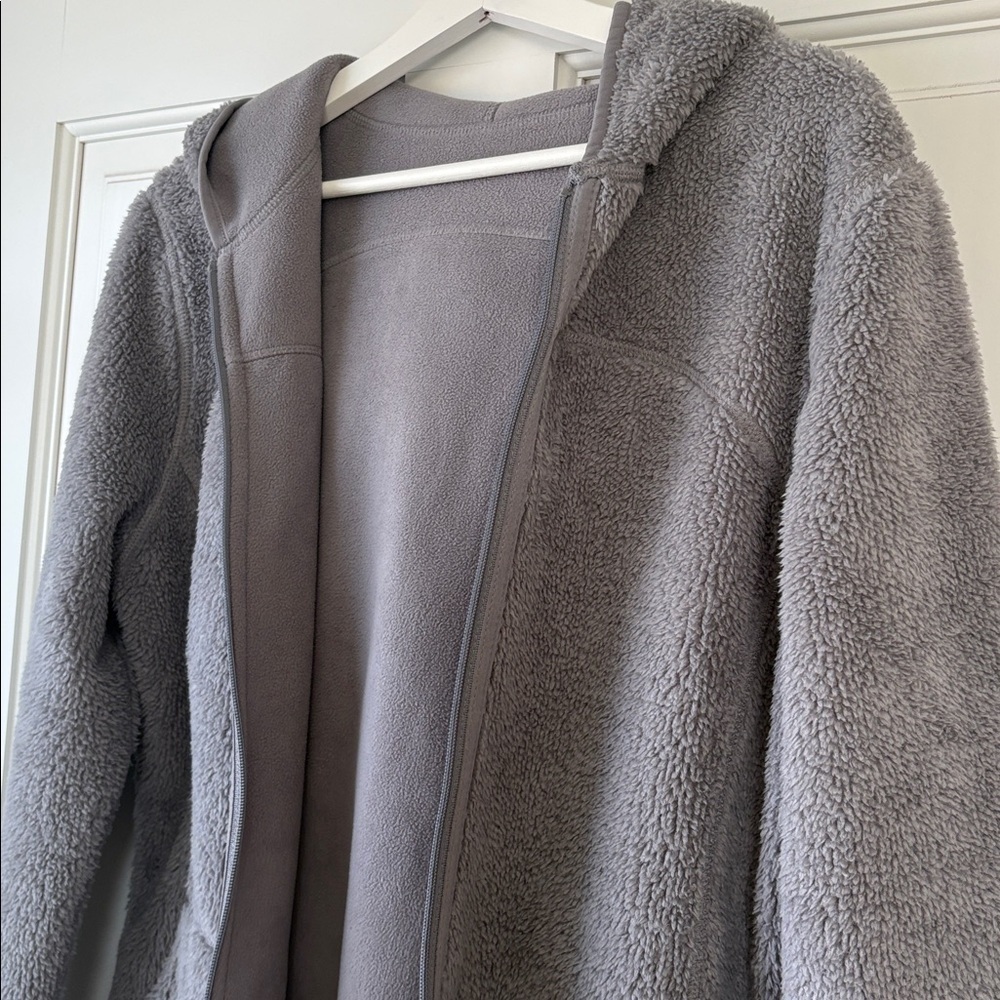 Reversible Cozy Gray Hooded Jacket Tekgear Large - Picture 3 of 6